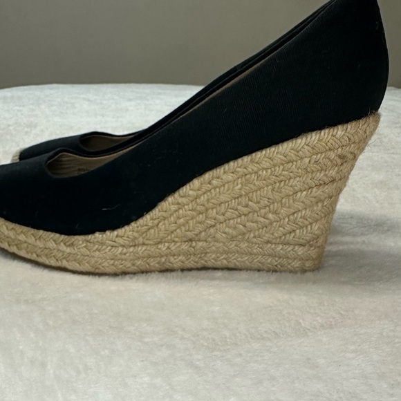J. Crew Black Seville Espadrille Canvas Jude Wedges Size 9 - Picture 7 of 15